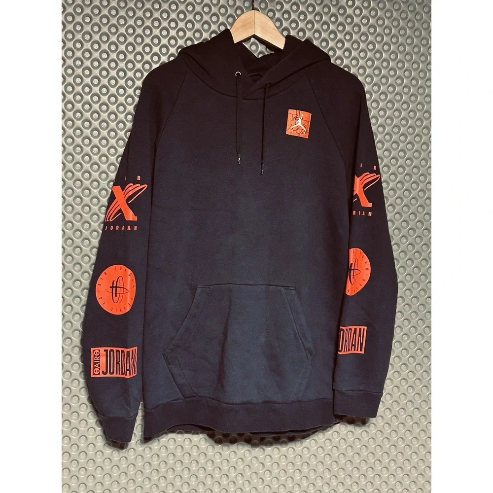 Jordan Legacy Tinker Story Fleece Hoodie Obsidian Navy BQ0298-451 Men's L Mint